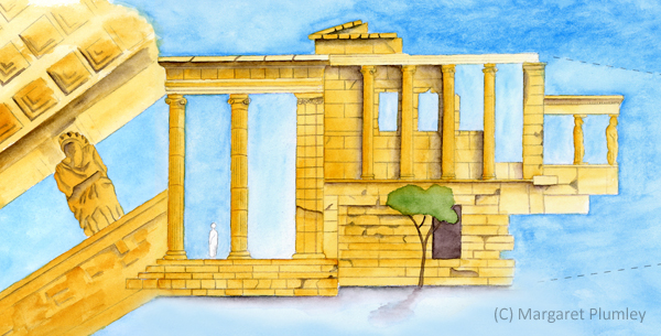 detail of the Porch of the Caryatids, Athens, Greece